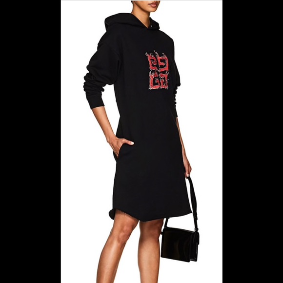 New Givenchy G Logo Cotton Terry Hoodie Dress - Picture 6 of 8